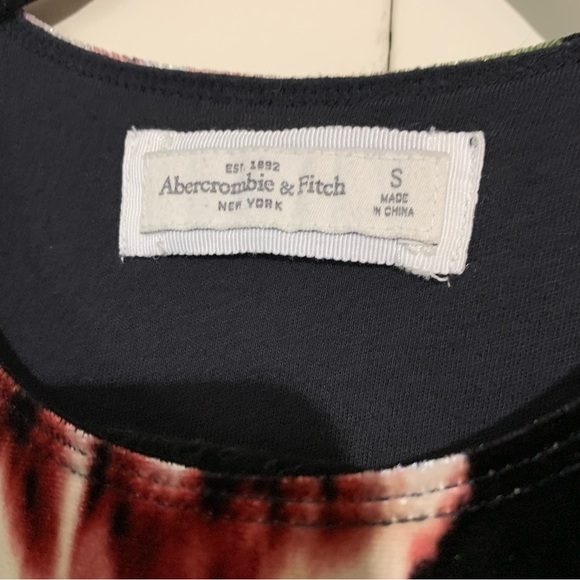 Abercrombie & Fitch Black Floral Velvet Fit & Flare Dress - Picture 6 of 9